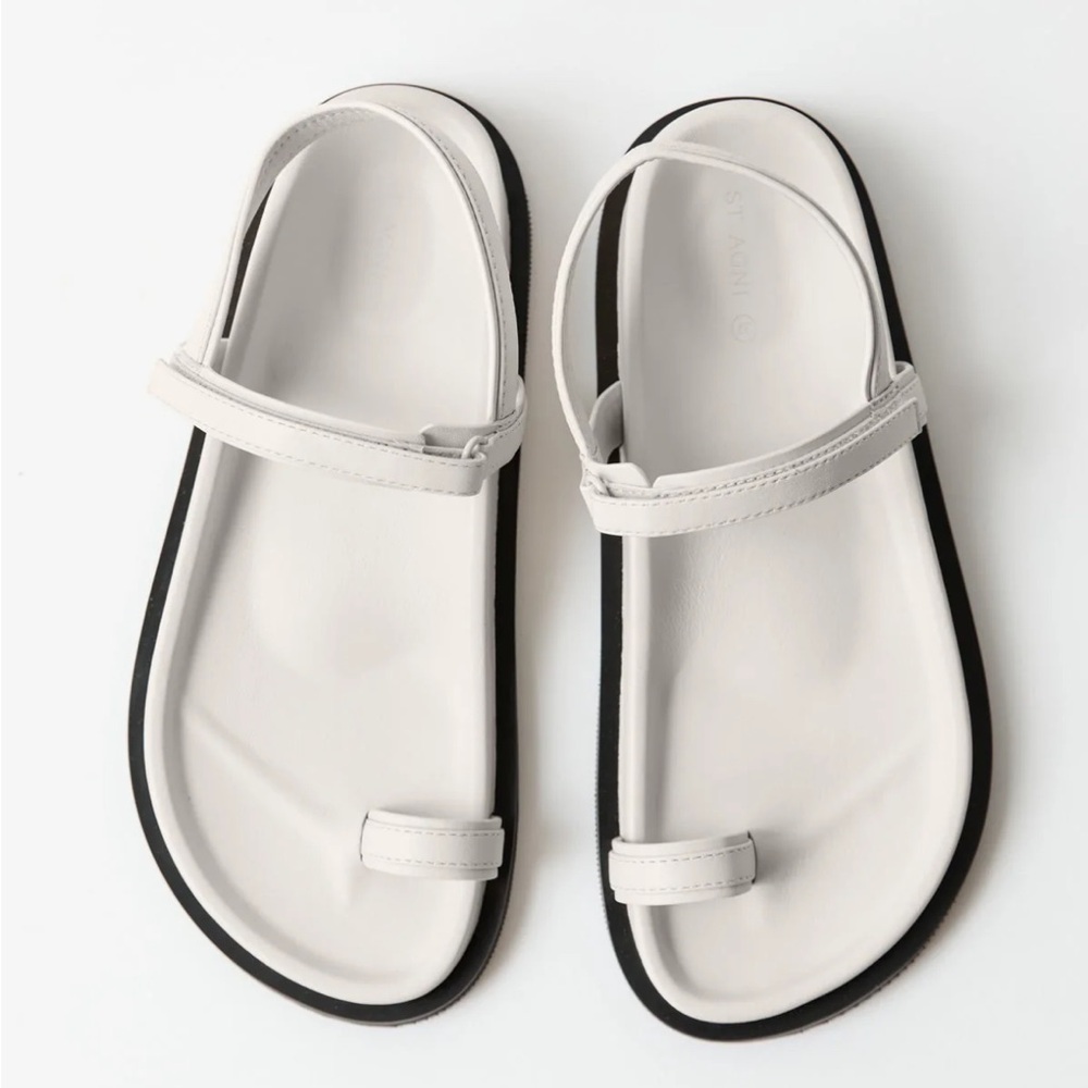 St. Agni Keko Sandal in Cool White 38